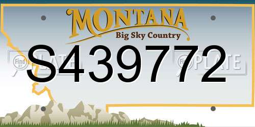 S439772 Montana License Plate