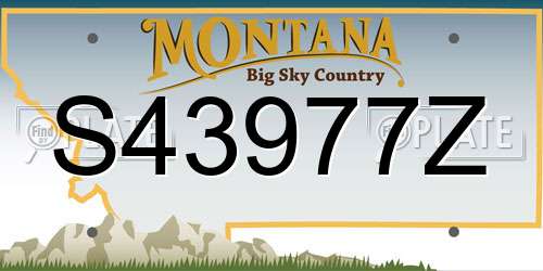 S43977Z Montana License Plate
