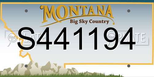 S441194 Montana License Plate