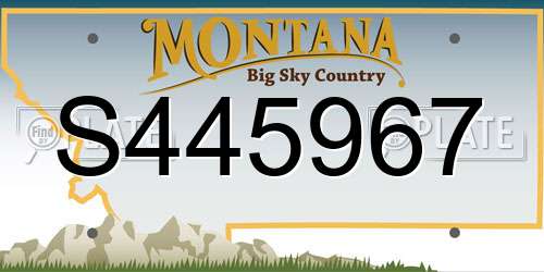 S445967 Montana License Plate