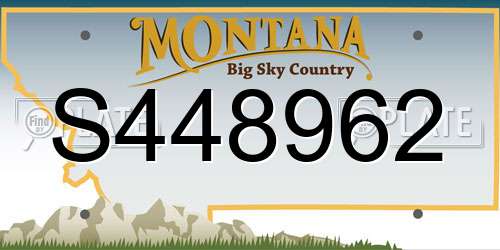 S448962 Montana License Plate