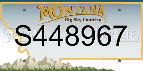 S448967 Montana License Plate