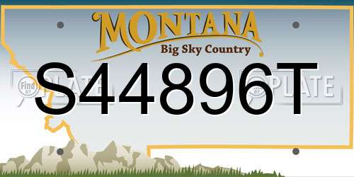 S44896T Montana License Plate