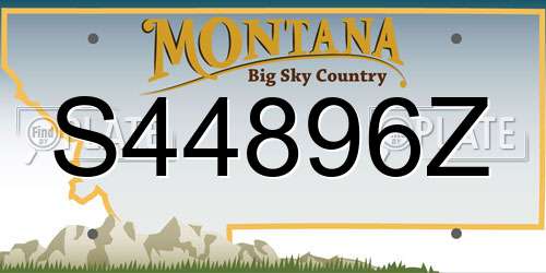 S44896Z Montana License Plate