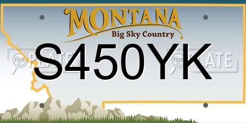 S450YK Montana License Plate