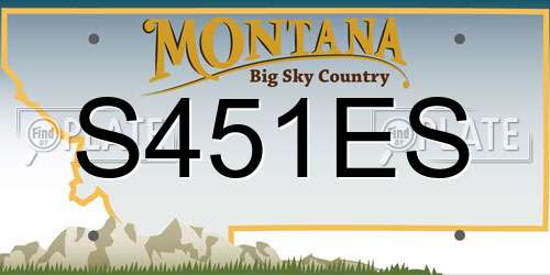 S451ES Montana License Plate