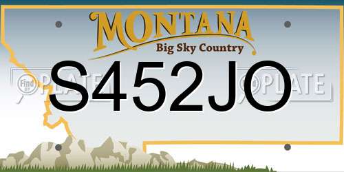 S452JO Montana License Plate