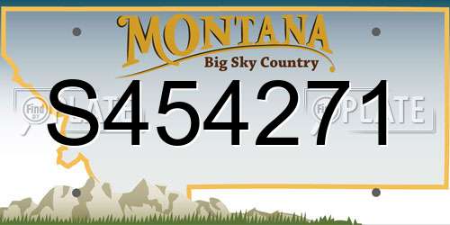 S454271 Montana License Plate