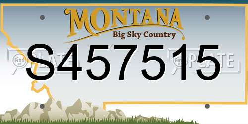 S457515 Montana License Plate