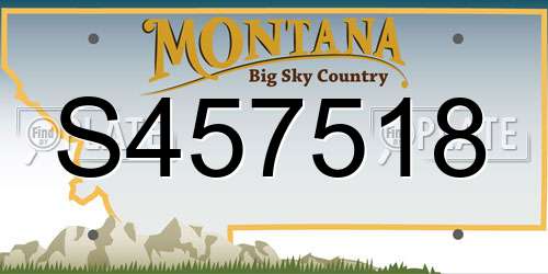 S457518 Montana License Plate
