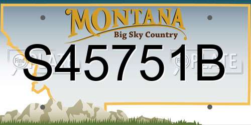 S45751B Montana License Plate