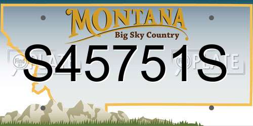 S45751S Montana License Plate