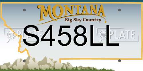 S458LL Montana License Plate