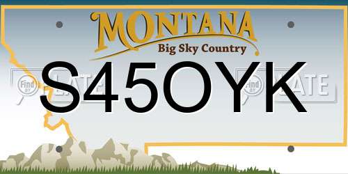 S45OYK Montana License Plate