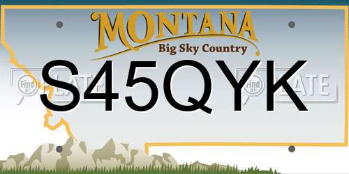 S45QYK Montana License Plate