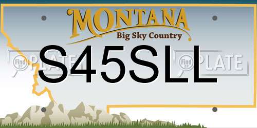 S45SLL Montana License Plate