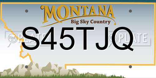 S45TJQ Montana License Plate