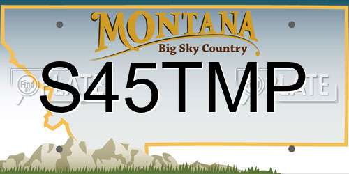S45TMP Montana License Plate