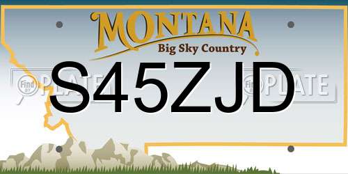 S45ZJD Montana License Plate