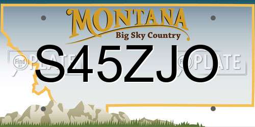 S45ZJO Montana License Plate