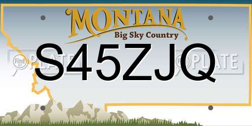 S45ZJQ Montana License Plate