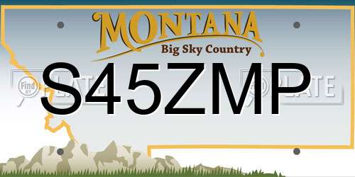 S45ZMP Montana License Plate
