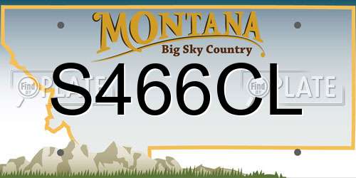 S466CL Montana License Plate