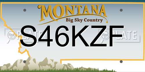 S46KZF Montana License Plate