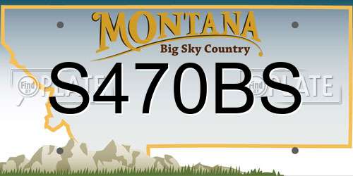 S470BS Montana License Plate