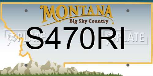 S470RI Montana License Plate