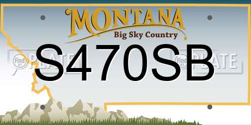 S470SB Montana License Plate