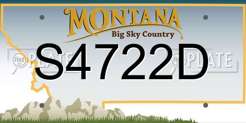 S4722D Montana License Plate