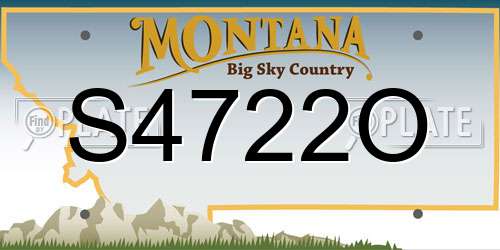 S4722O Montana License Plate