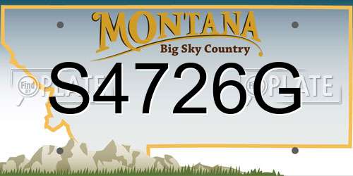 S4726G Montana License Plate