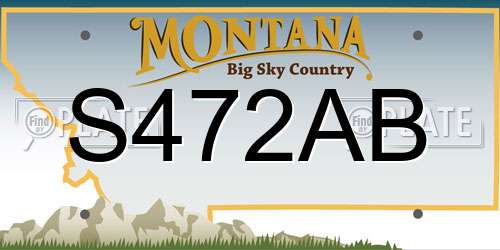 S472AB Montana License Plate