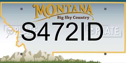 S472ID Montana License Plate