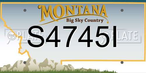 S4745I Montana License Plate