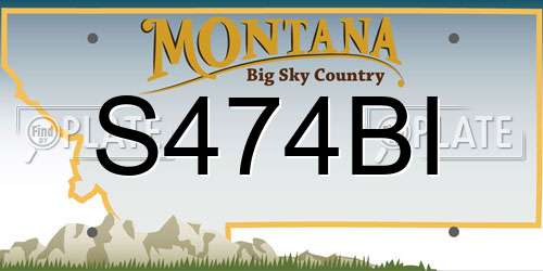 S474BI Montana License Plate