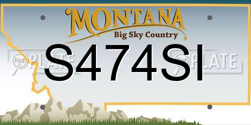 S474SI Montana License Plate
