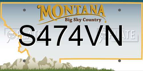 S474VN Montana License Plate