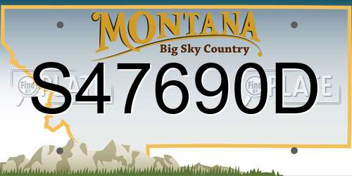 S47690D Montana License Plate