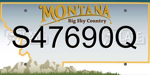 S47690Q Montana License Plate
