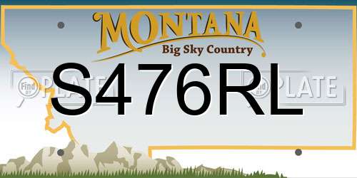 S476RL Montana License Plate