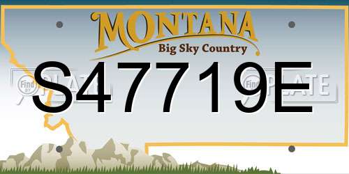 S47719E Montana License Plate