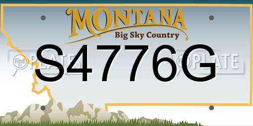 S4776G Montana License Plate