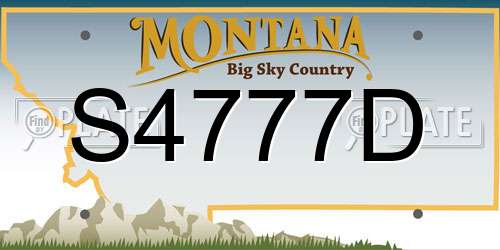 S4777D Montana License Plate