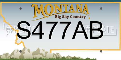 S477AB Montana License Plate