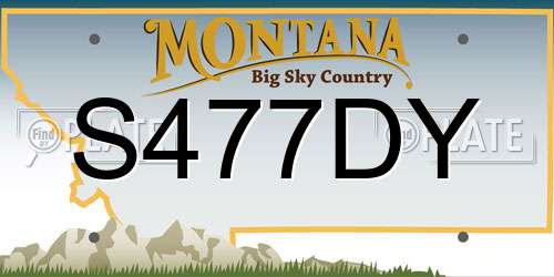 S477DY Montana License Plate