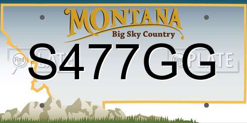 S477GG Montana License Plate
