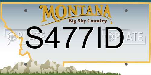 S477ID Montana License Plate